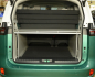Preview: VanEssa Surfer sleeping system in the VW ID Buzz rear view packing state